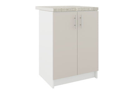 JD Greta Fixed Height Kitchen Base Unit 600mm - Cashmere Matt With Worktop
