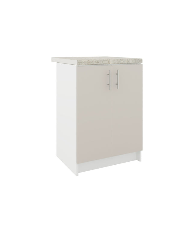 JD Greta Fixed Height Kitchen Base Unit 600mm - Cashmere Matt With Worktop