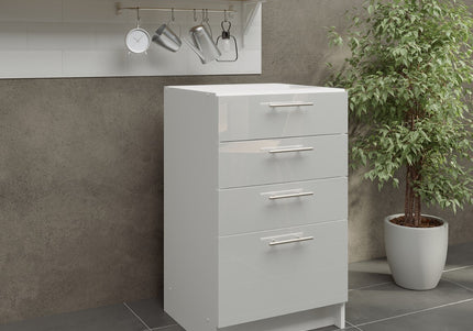 JD Greta NOT Adjustable Kitchen Drawer Unit 500mm - White Gloss