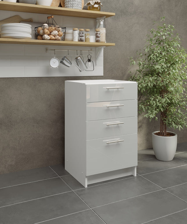 JD Greta NOT Adjustable Kitchen Drawer Unit 500mm - White Gloss