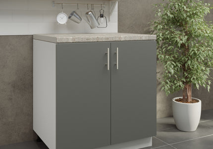 JD Greta Adjustable Kitchen Base Unit 800mm - Grey Matt (With Worktop)