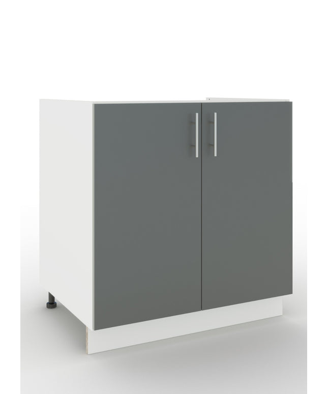 JD Greta Adjustable Legs Kitchen Sink Unit 800mm  - Grey Matt