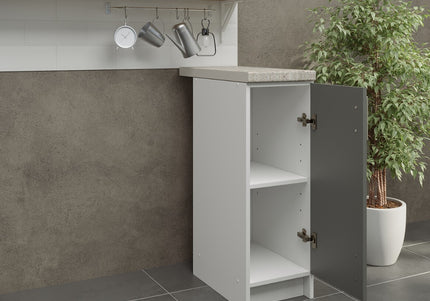 JD Greta NOT Adjustable Kitchen Base Unit 300mm - Grey Matt (With Worktop)