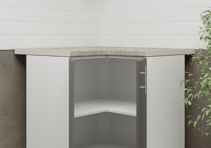 JD Greta NOT Adjustable Kitchen Base Corner Unit - Dark Grey Matt With Worktop