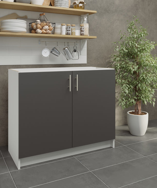 JD Greta NOT Adjustable Kitchen Base Unit 1000mm - Dark Grey Matt