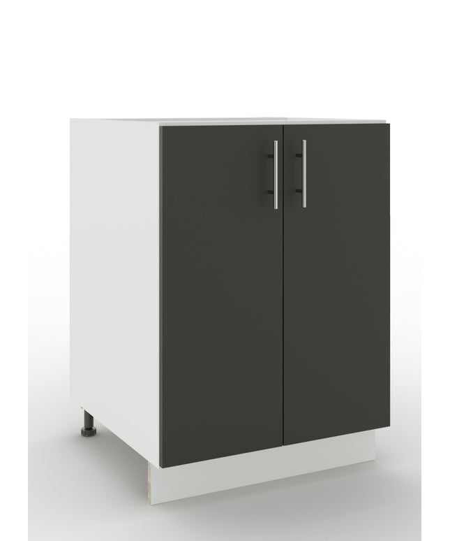 JD Greta Adjustable Legs Kitchen Base Unit 600mm - Dark Grey Matt