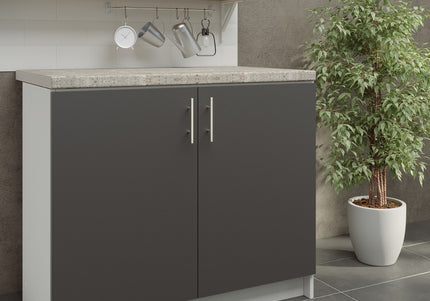 JD Greta NOT Adjustable Kitchen Base Unit 1000mm - Dark Grey Matt (With Worktop)