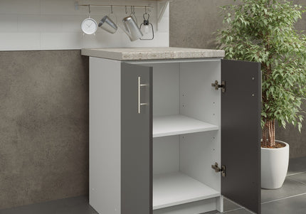 JD Greta NOT Adjustable Kitchen Base Unit 600mm -Dark Grey Matt (With Worktop)