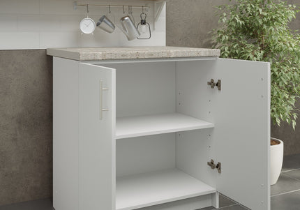 JD Greta NOT Adjustable Kitchen Base Unit 800mm - White Matt (With Worktop)