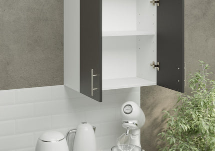 JD Greta Kitchen Wall Unit 600mm Kitchen Cabinet - Dark Grey Matt