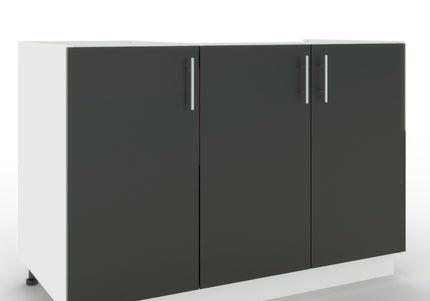 JD Greta Adjustable Legs Kitchen Sink Unit 1200mm  - Dark Grey Matt