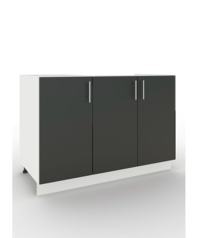 JD Greta Adjustable Legs Kitchen Sink Unit 1200mm  - Dark Grey Matt