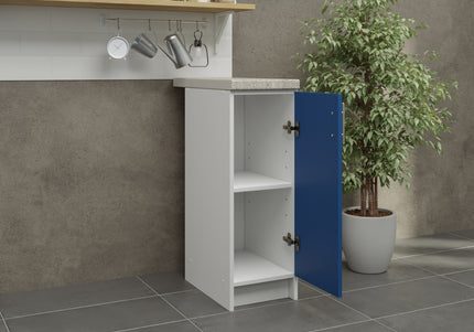 JD Greta Fixed Height Kitchen Base Unit 300mm - Navy Matt With Worktop