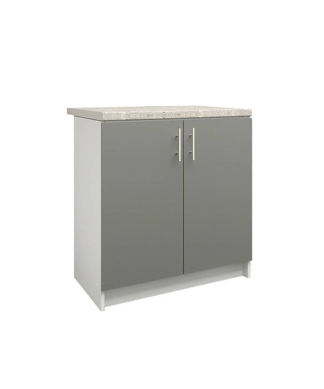 JD Greta Kitchen Sink Unit Fixed Height 800mm Cabinet – Grey Matt With Worktop