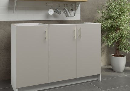 JD Greta Kitchen Fixed Height 1200mm Sink Base Cabinet - Cashmere Matt