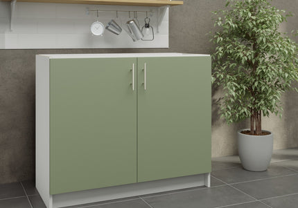 JD Greta Fixed Height Kitchen Base Unit 1000mm - Sage Green Matt
