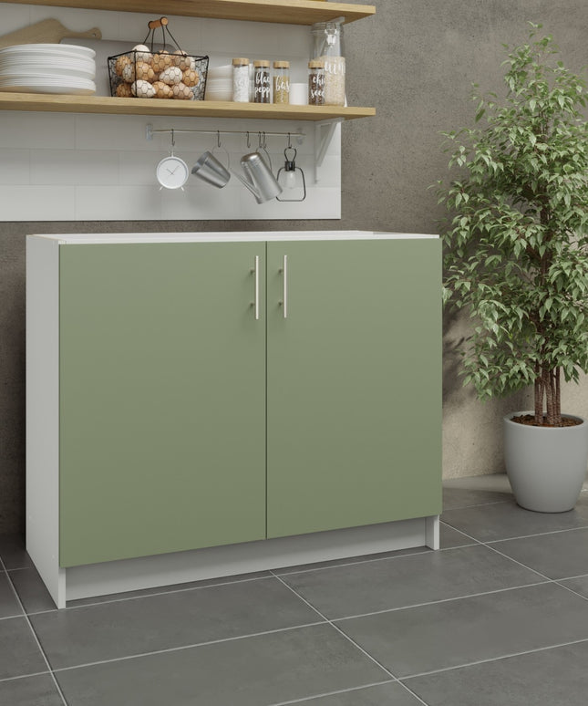 JD Greta Fixed Height Kitchen Base Unit 1000mm - Sage Green Matt