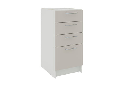 JD Greta Kitchen Fixed Height 400mm Base Drawer Cabinet - Cashmere Matt