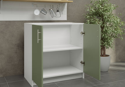 JD Greta Fixed Height Kitchen Base Unit 800mm - Sage Green Matt