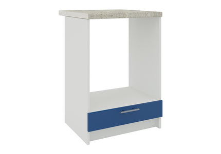 JD Greta Kitchen Fixed Height 600mm Oven Cabinet - Navy Matt With Worktop