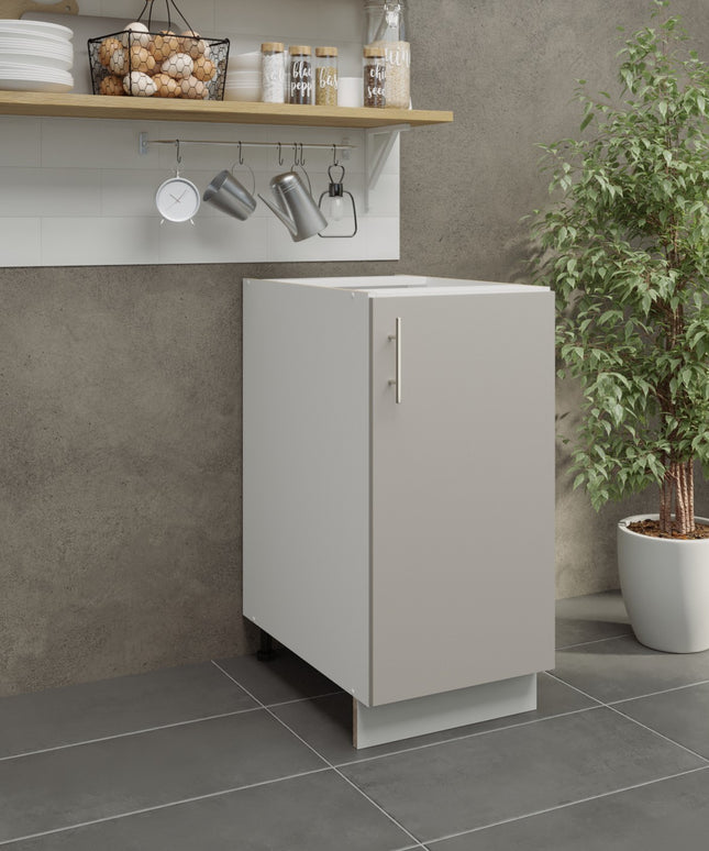 JD Greta Kitchen Adjustable 400mm Base Cabinet - Cashmere Matt