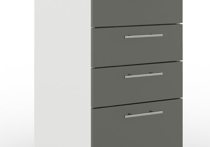 JD Greta Adjustable Legs Kitchen Drawer Unit 400mm - Grey  Matt (With Worktop)