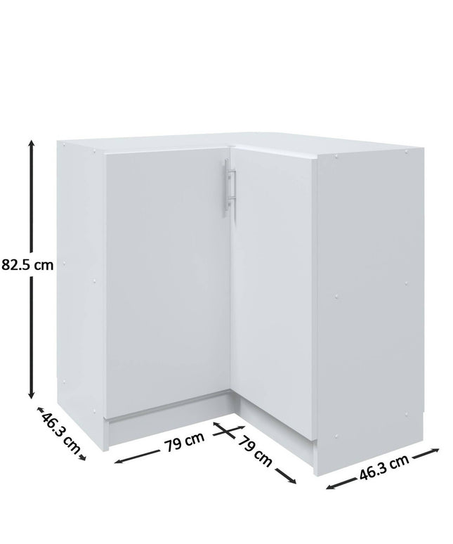 JD Greta Kitchen Fixed Height  800mm Corner Base Cabinet - Cashmere Matt