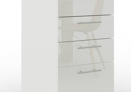 JD Greta Adjustable Legs Kitchen Drawer Unit 400mm - White Gloss (With Worktop)