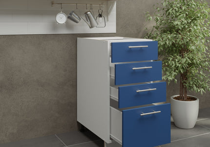 JD Greta Kitchen Adjustable 400mm Base Drawer Cabinet - Navy Matt