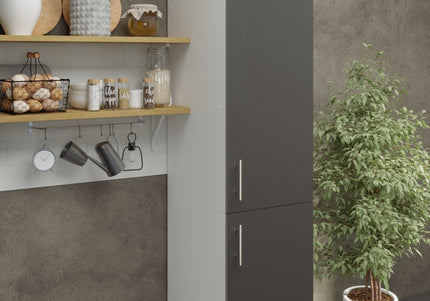 JD Greta NOT Adjustable Kitchen Tall Larder Unit 400mm - Dark Grey Matt