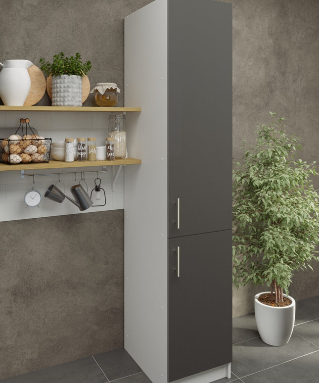 JD Greta NOT Adjustable Kitchen Tall Larder Unit 400mm - Dark Grey Matt