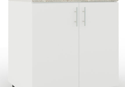 JD Greta Adjustable Legs Kitchen Sink Unit 800mm  - White Matt with Worktop