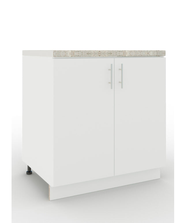 JD Greta Adjustable Legs Kitchen Sink Unit 800mm  - White Matt with Worktop