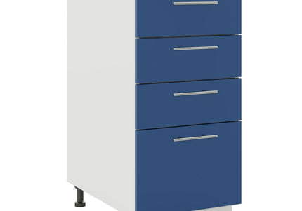 JD Greta Kitchen Adjustable 400mm Drawer Cabinet - Navy Matt with Worktop