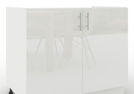 JD Greta Adjustable Legs Kitchen Sink Unit 1000mm  - White Gloss