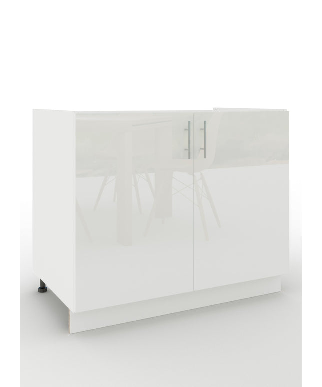 JD Greta Adjustable Legs Kitchen Sink Unit 1000mm  - White Gloss