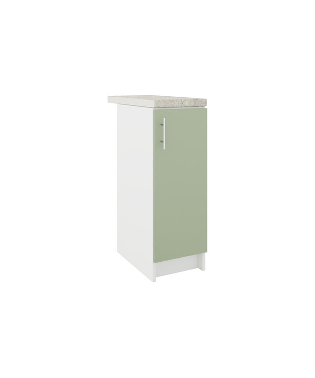 JD Greta Fixed Height Kitchen Base Unit 300mm - Sage Green Matt With Worktop