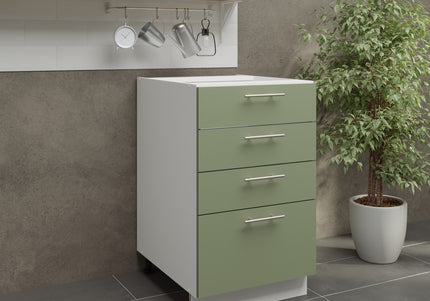 JD Greta Kitchen Adjustable 500mm Base Drawer Cabinet - Sage Green Matt