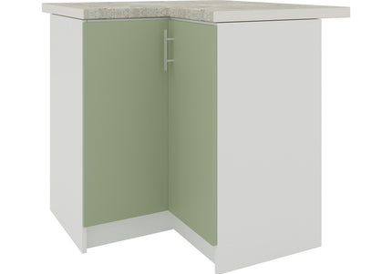JD Greta Kitchen Fixed Height  800mm Corner Cabinet - Sage Green Matt, Worktop