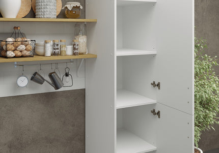 JD Greta NOT Adjustable Kitchen Tall Larder Unit 400mm - White Matt
