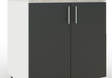 JD Greta Adjustable Legs Kitchen Sink Unit 800mm  - Dark Grey Matt with Worktop
