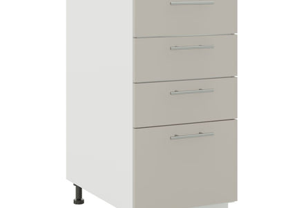 JD Greta Kitchen Adjustable 400mm Base Drawer Cabinet - Cashmere Matt