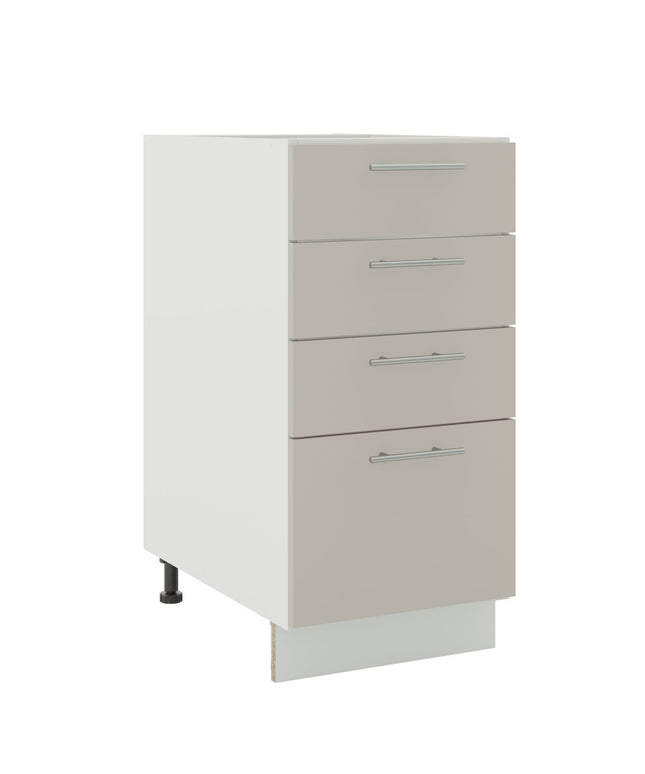 JD Greta Kitchen Adjustable 400mm Base Drawer Cabinet - Cashmere Matt