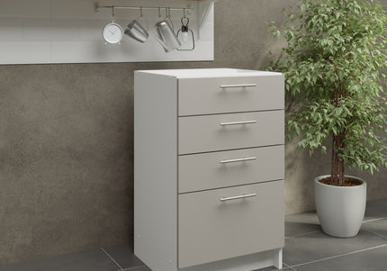 JD Greta Kitchen Fixed Height 500mm Base Drawer Cabinet - Cashmere Matt