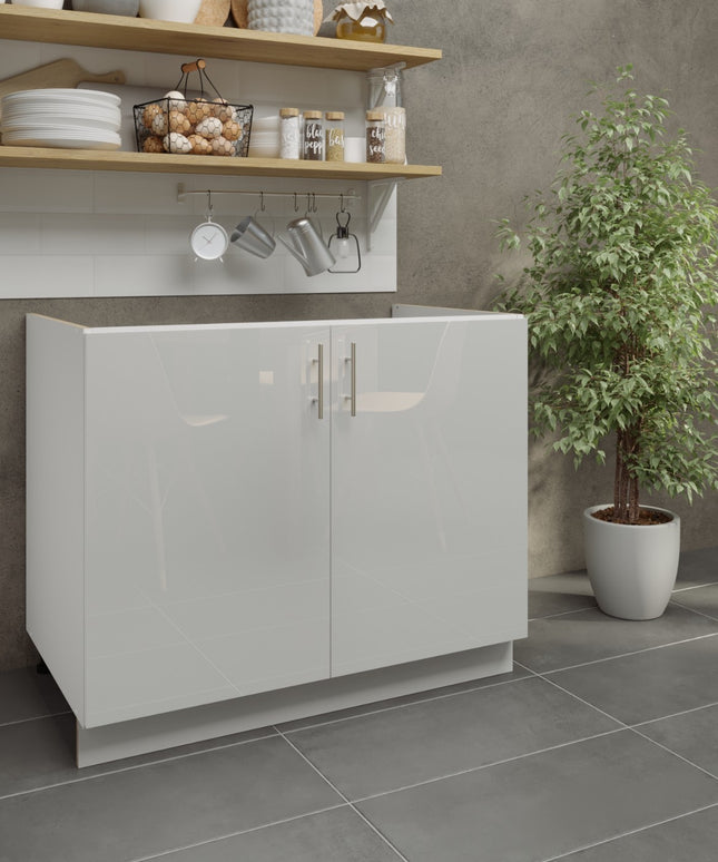 JD Greta Adjustable Legs Kitchen Sink Unit 1000mm  - White Gloss