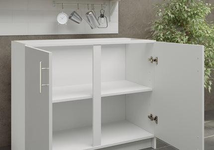 JD Greta NOT Adjustable Kitchen Base Unit 1000mm - White Gloss