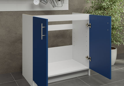 JD Greta Kitchen Fixed Height 800mm Sink Base Cabinet - Navy Matt