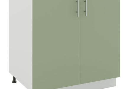 JD Greta Kitchen Adjustable 800mm Sink Cabinet - Sage Green Matt with Worktop