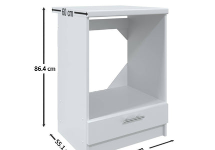 JD Greta Kitchen Fixed Height 600mm Oven Cabinet - Cashmere Matt With Worktop