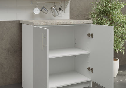JD Greta NOT Adjustable Kitchen Base Unit 800mm - White Gloss (With Worktop)